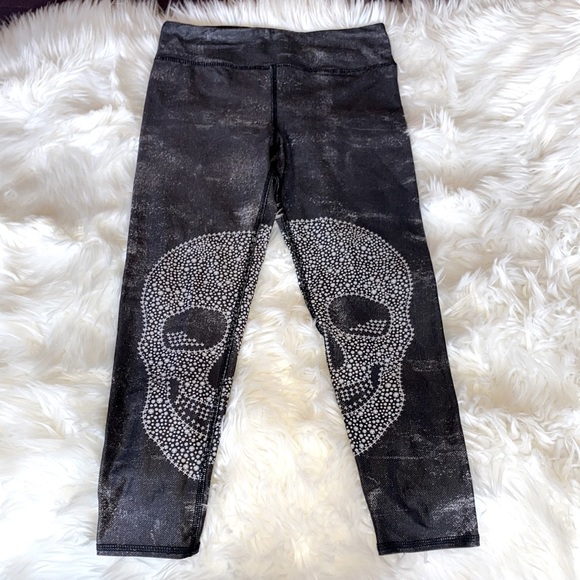 EVCR Skull 7/8 Cropped Leggings M - Picture 1 of 8